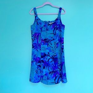 Sleeveless Tropical Minidress